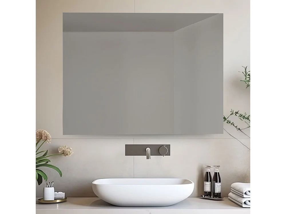 Aurora LED 70x80 Wendbarer Badezimmerspiegel mit Hintergrundbeleuchtung, Made in Italy