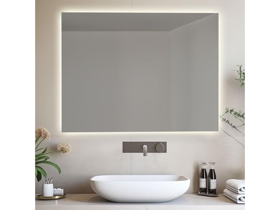 Espelho de banheiro reversível retroiluminado AURORA LED 70x80 Fabricado na Itália