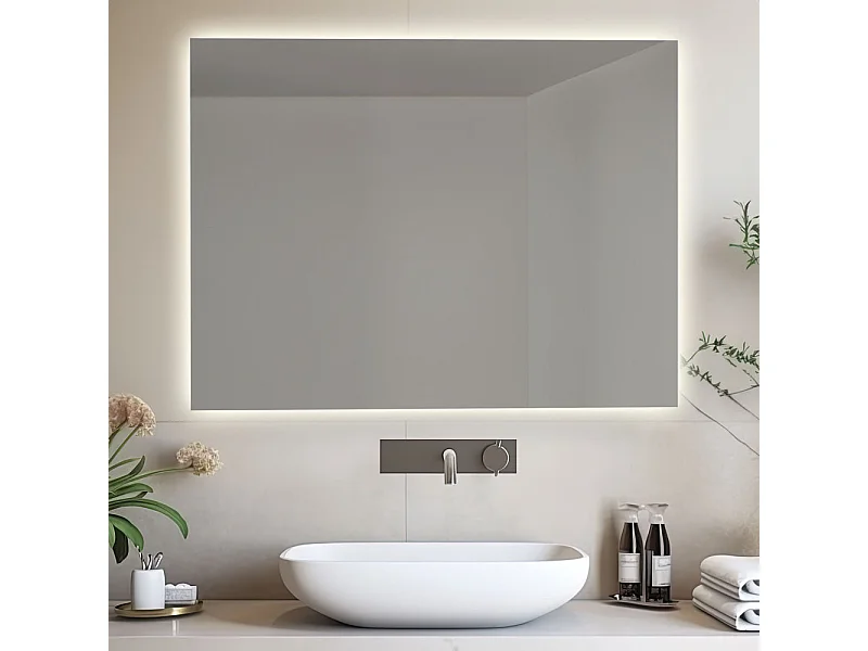 Miroir de salle de bain rétroéclairé réversible AURORA LED 70x90 Fabriqué en Italie