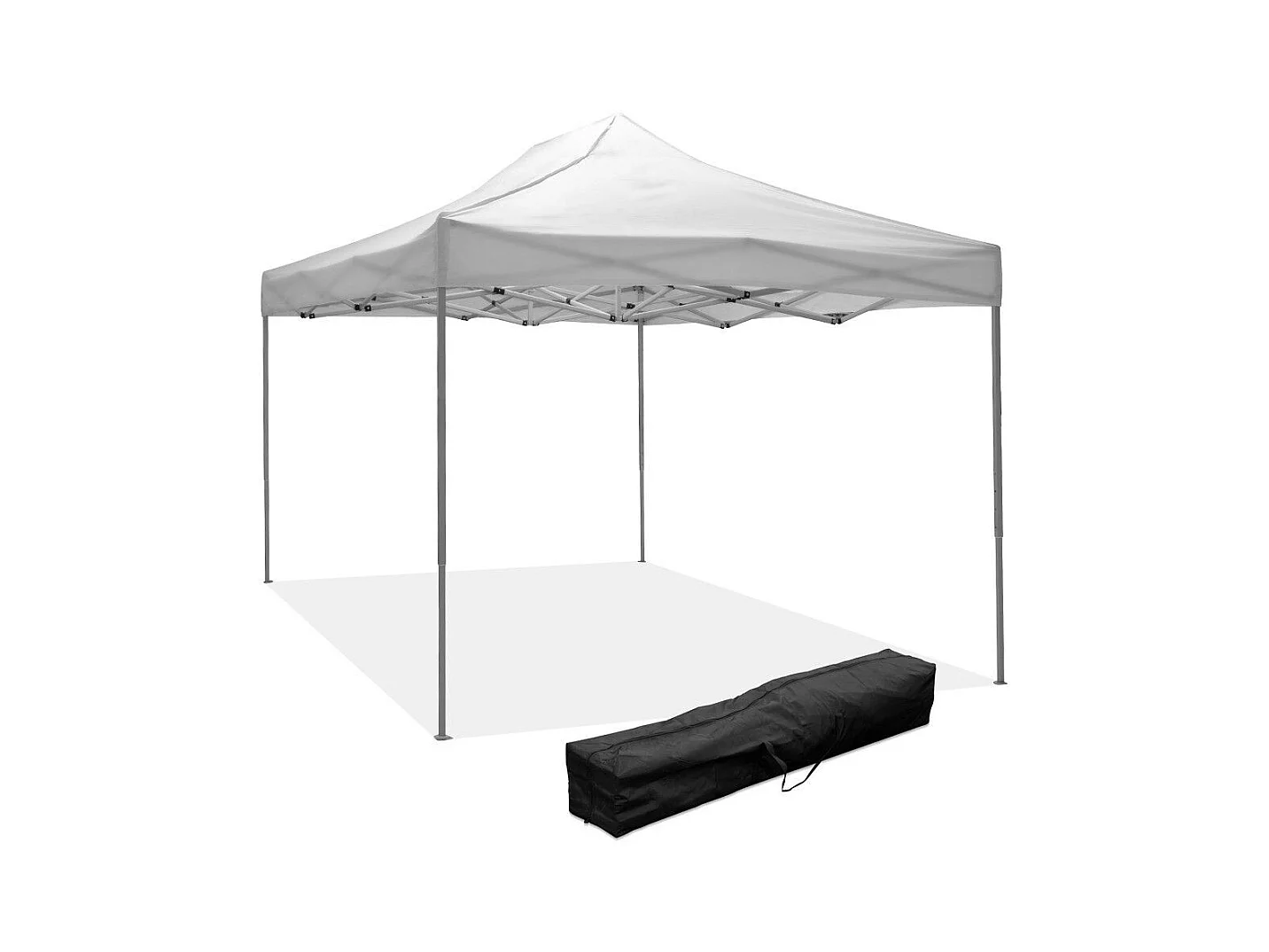Gazébo pliable pliable 3 X 4,5 Blanc recouvert de PVC imperméable