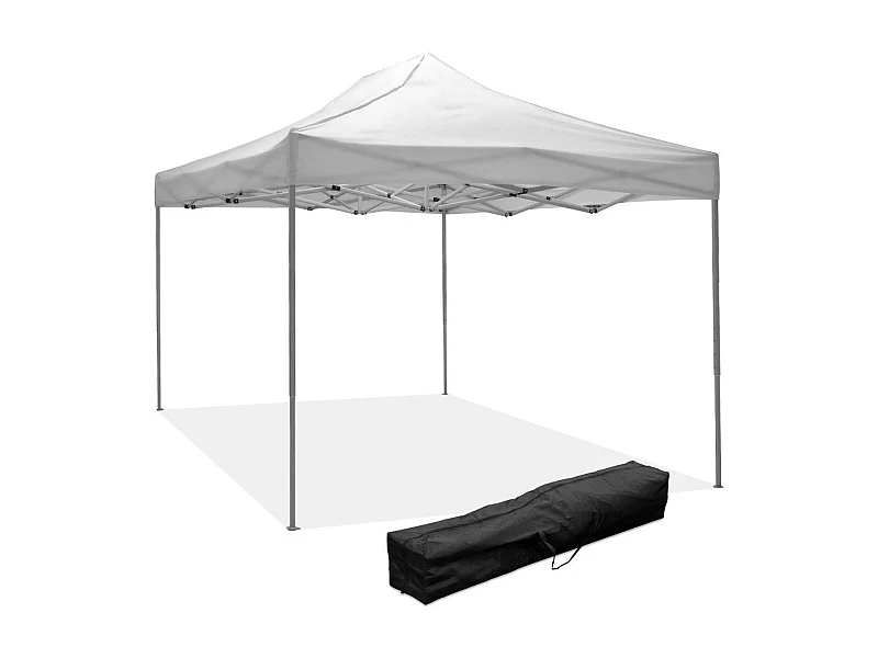 Gazebo richiudibile pieghevole 3 X 4,5 Bianco ricoperto in PVC impermeabile