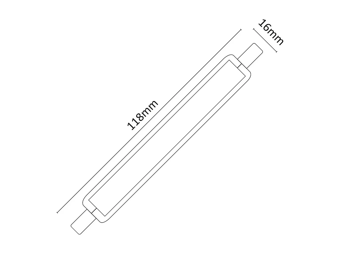 LED lamp R7s 118mm 8W 1000lm in glas ø16mm 4000K