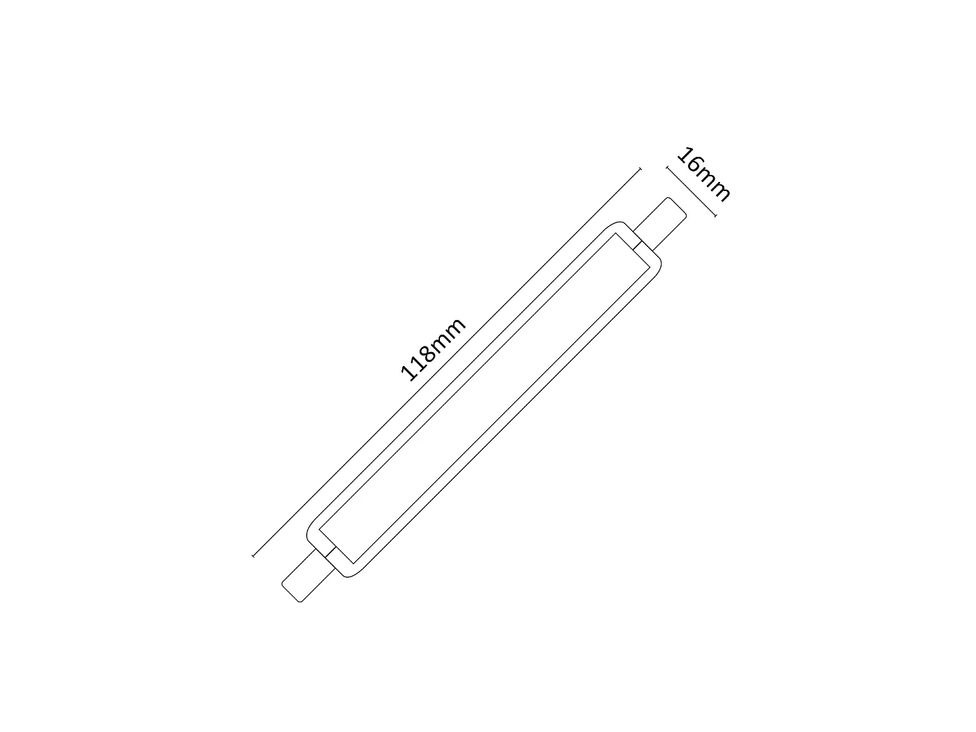 Ampoule LED R7s 118mm 8W 1000lm en verre d.16mm 4000K