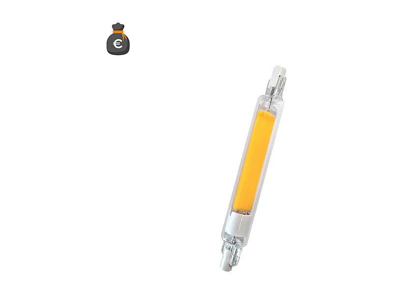 Ampoule LED R7s 118mm 8W 1000lm en verre d.16mm 4000K