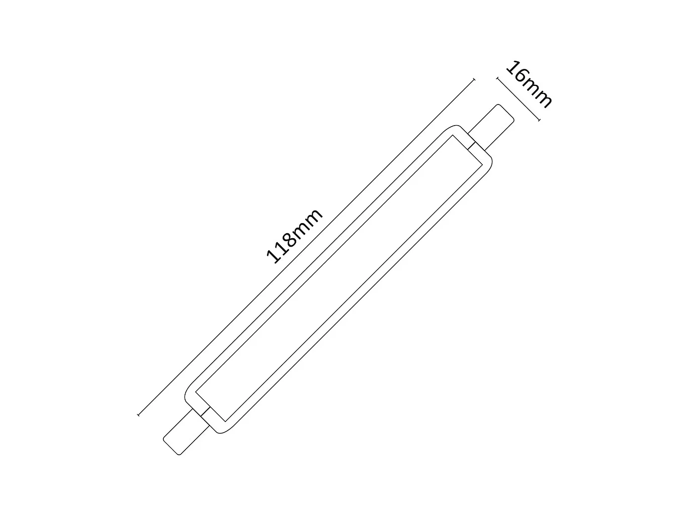 LED lamp R7s 118mm 8W 1000lm in glas ø16mm 3000k