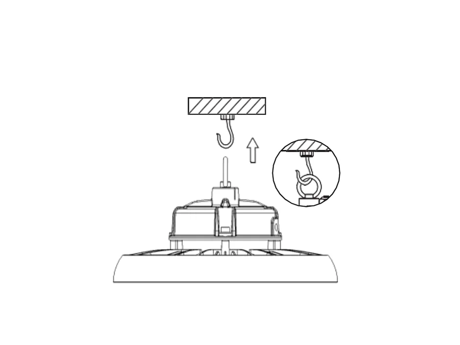 Lampe LED industrielle UFO 150W et 22500 lumen IP65 4000K Projecteur LED Alcapower