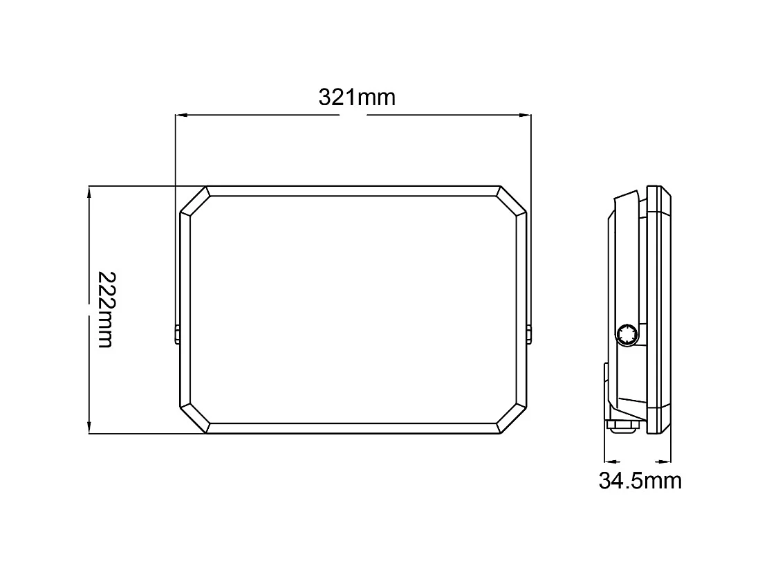 LED Projector Zwart 230V 150W 4000K Cover Melkachtig 15000lm 321x222x34,5 mm