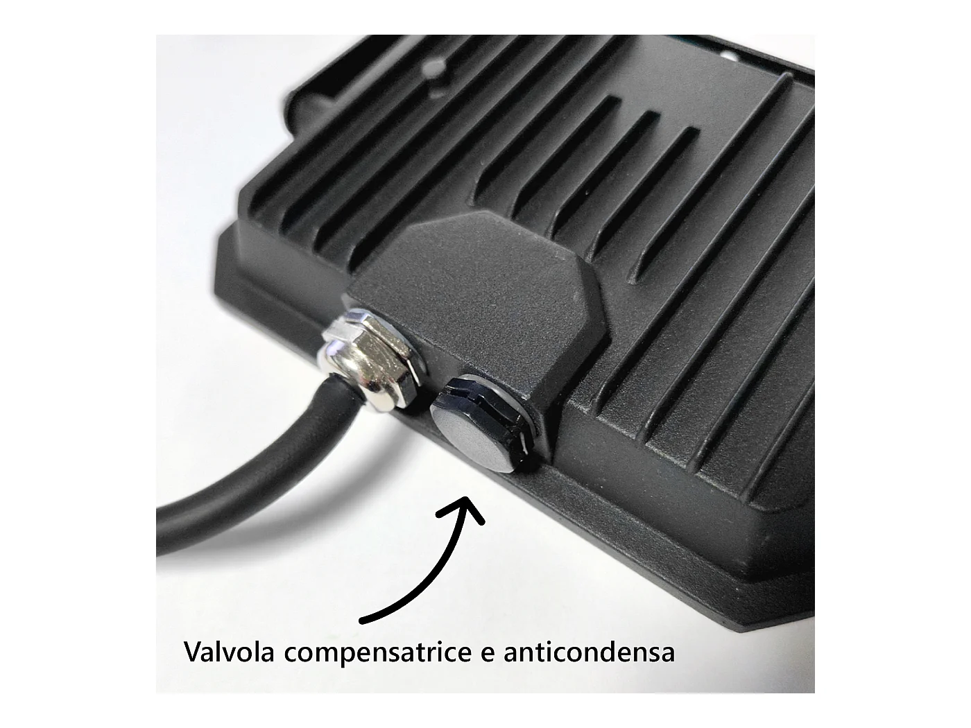 Proyector LED negro Foco exterior 230V 150W 4000K Cubierta Milky 15000lm 321x222x34,5 mm