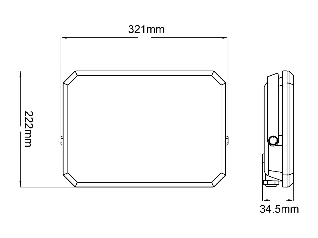 Projecteur LED Noir 230V 150W 4000K Couverture Laiteux 15000lm 321x222x34,5 mm