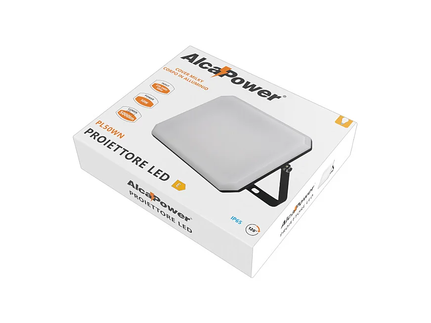 LED Projector Zwart 230V 50W 4000K Cover Melkachtig 5000lm 175x125x27,5 mm