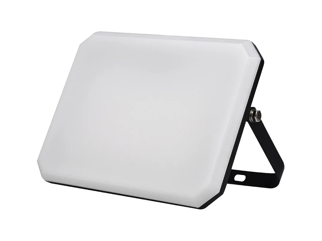 LED-Projektor Schwarz 230V 50W 4000K Abdeckung milchig 5000lm 175x125x27,5 mm