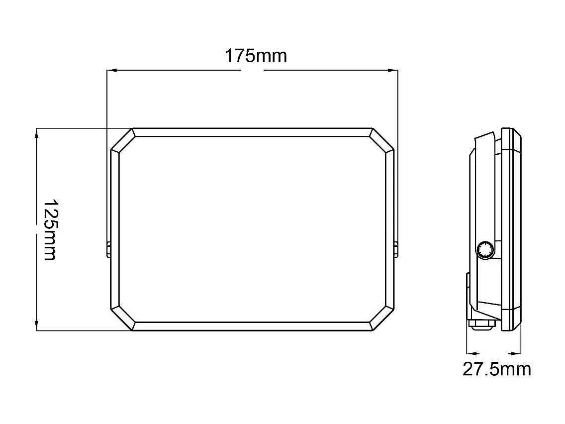 LED Projector Zwart 230V 50W 4000K Cover Melkachtig 5000lm 175x125x27,5 mm