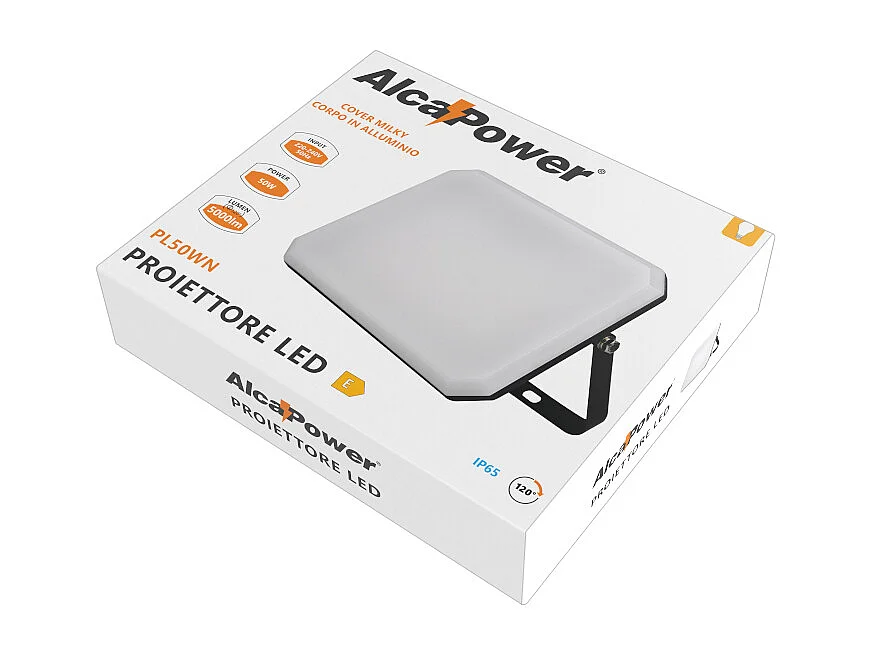 LED Projector Zwart 230V 50W 4000K Cover Melkachtig 5000lm 175x125x27,5 mm