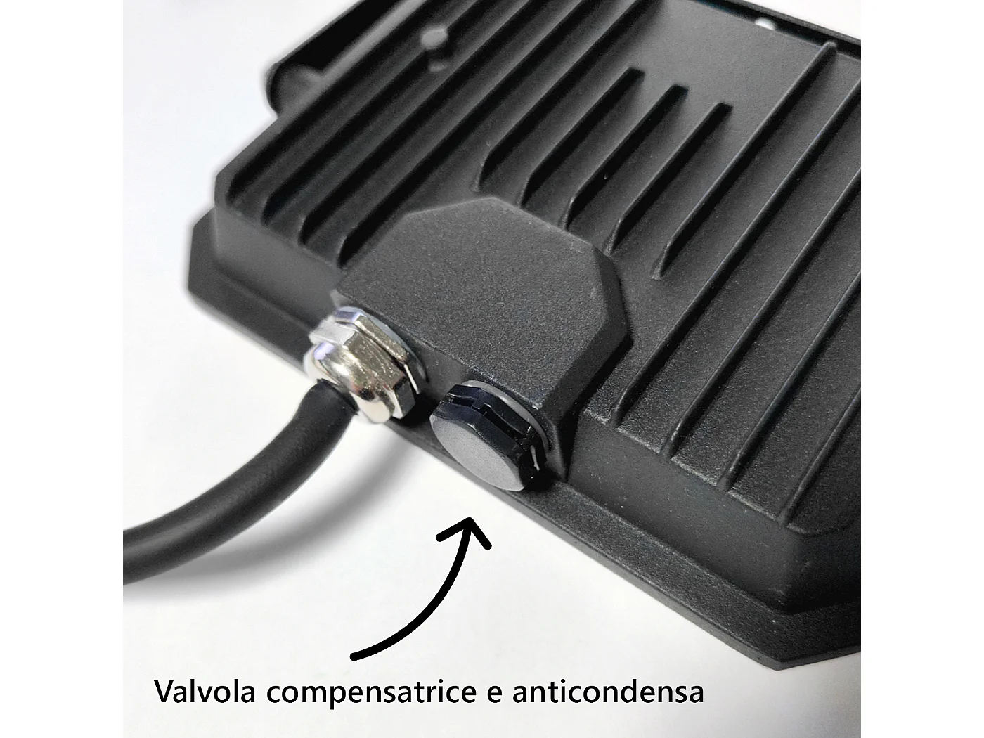 Proiettore a LED Nero Faro da esterno 230V 50W 4000K Cover Milky 5000lm 175x125x27,5 mm