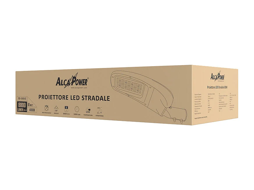Lampadaire LED 80W 4000K et 8800 lumen IP65