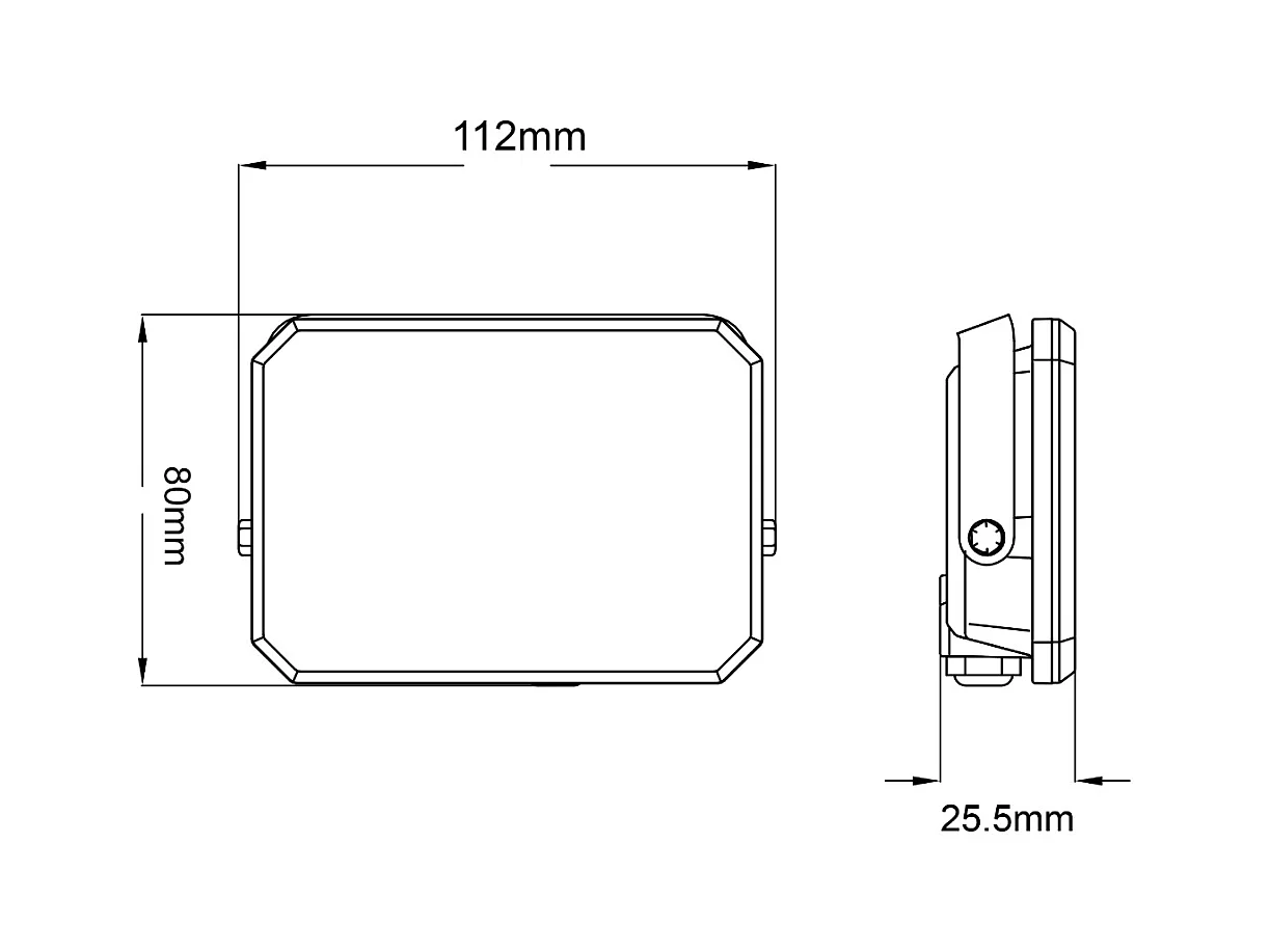 Projetor LED Preto 230V 20W 4000K Tampa Leitosa 2000lm 112x80x25,5 mm