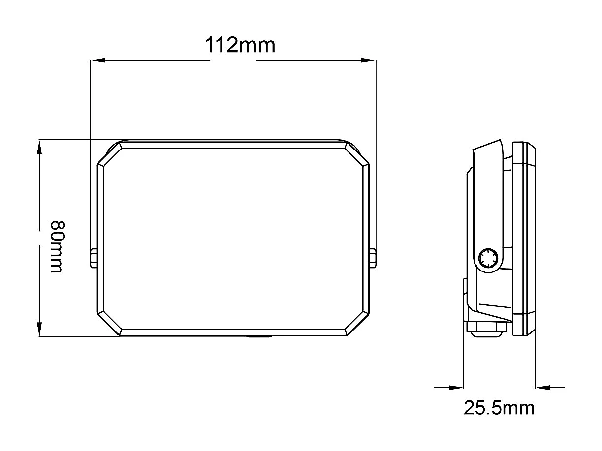 Proiettore a LED Nero Faro da esterno 230V 20W 4000K Cover Milky 2000lm 112x80x25,5 mm