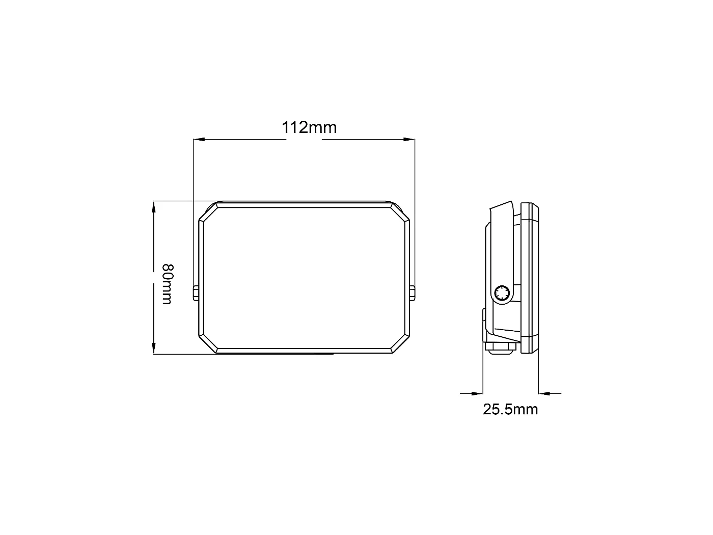 Proiettore a LED Nero Faro da esterno 230V 20W 4000K Cover Milky 2000lm 112x80x25,5 mm