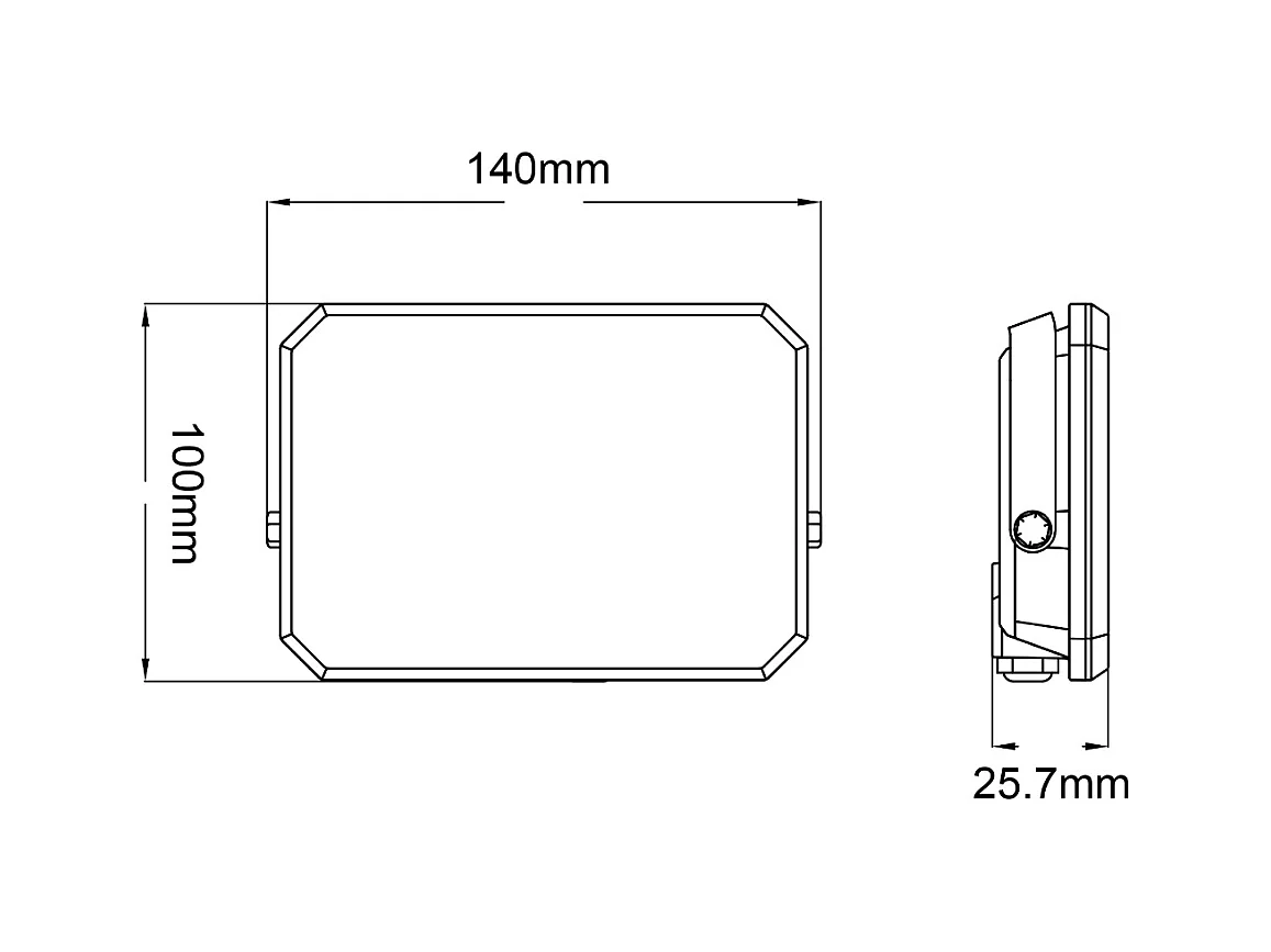 LED Projector Zwart 230V 30W 4000K Cover Melkachtig 3000lm 140x100x25,7 mm