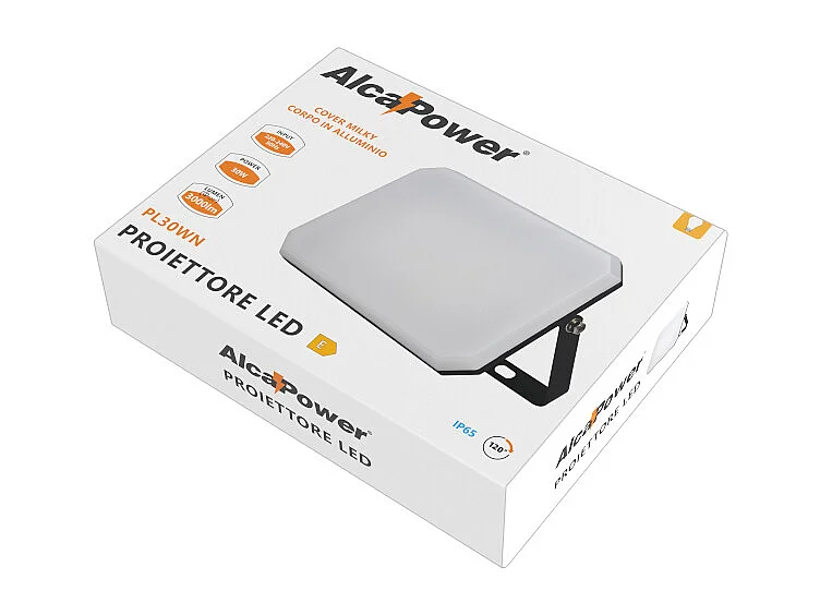 LED-Projektor Schwarz 230V 30W 4000K Abdeckung milchig 3000lm 140x100x25,7 mm