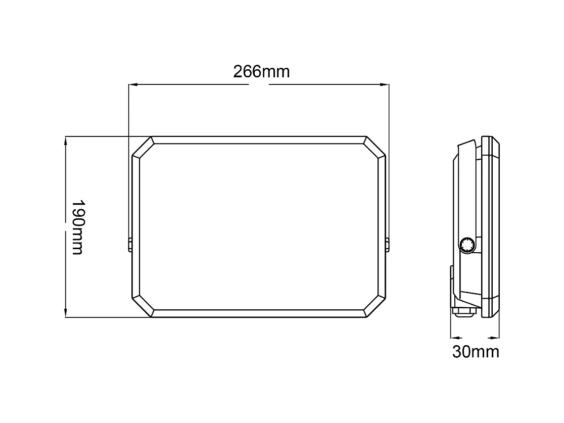 Projetor LED Preto 230V 100W 4000K Tampa Leitosa 10000lm 266x190x30 mm