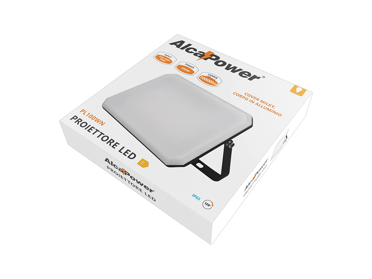 Projetor LED Preto 230V 100W 4000K Tampa Leitosa 10000lm 266x190x30 mm