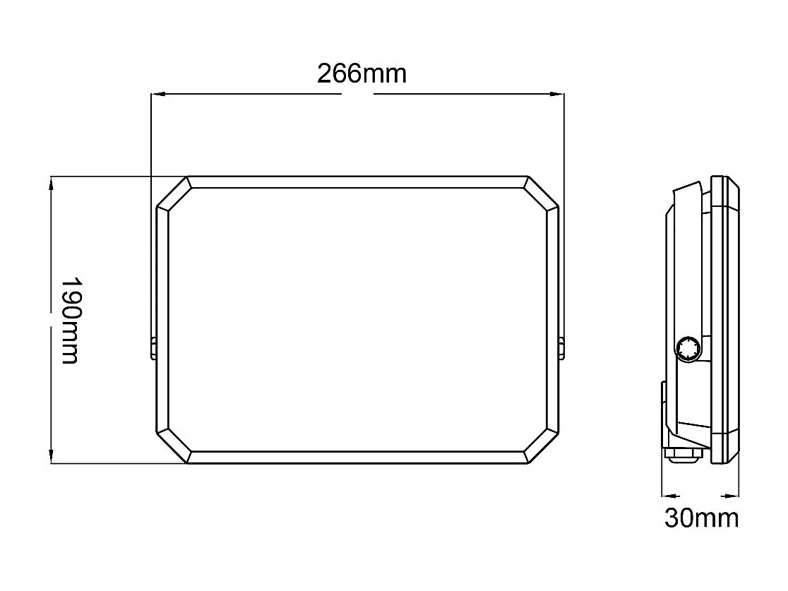 LED Projector Zwart 230V 100W 4000K Cover Melkachtig 10000lm 266x190x30 mm