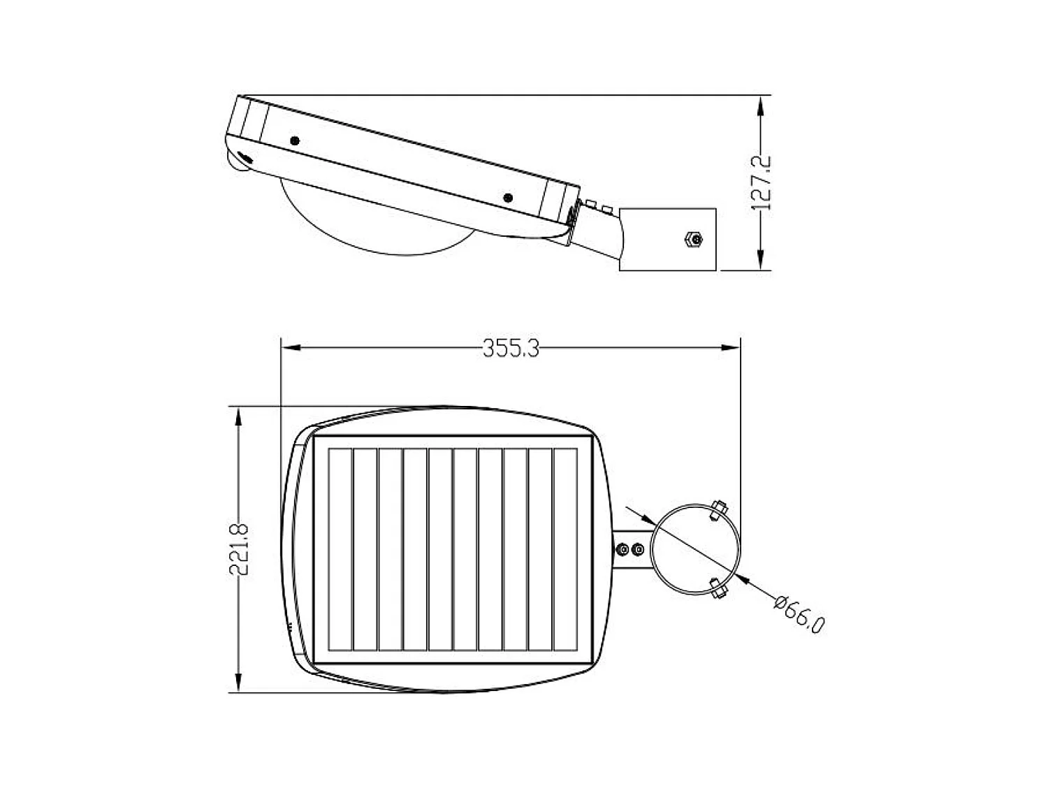 Farola LED solar 3000lm crepuscular + pir + control remoto