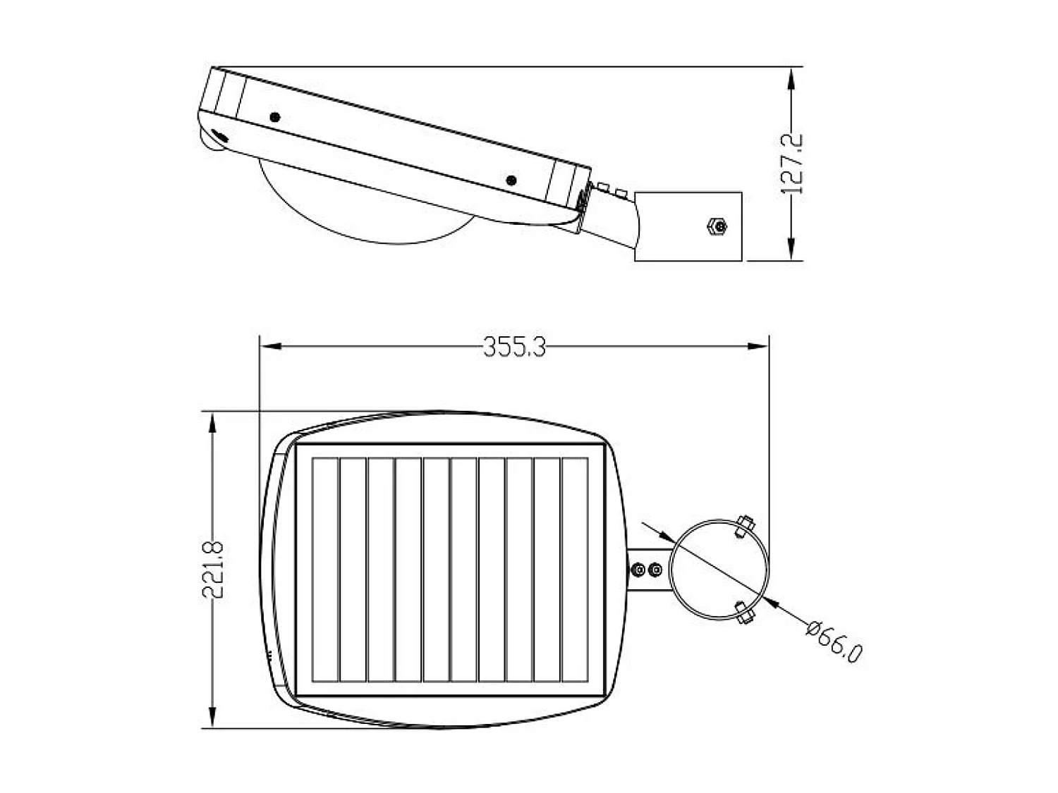 Solar-LED-Straßenlampe 3000lm Dämmerung+PIR+Fernbedienung