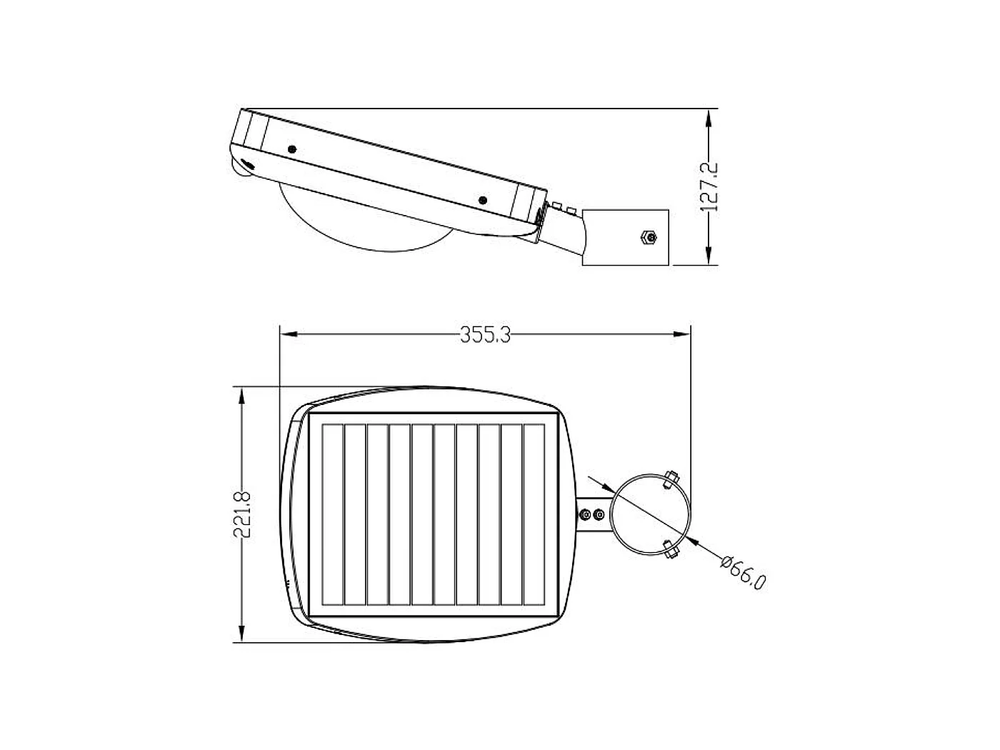 Lampadaire solaire LED 3000lm crépuscule+pir+télécommande