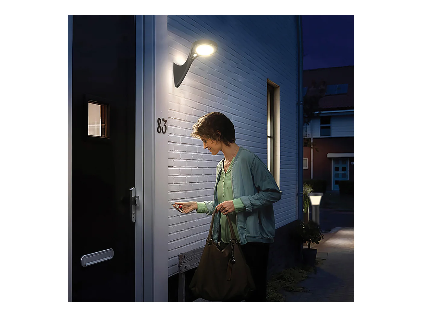 LED Solare Da Parete 1000lm Crepuscolare + PIR