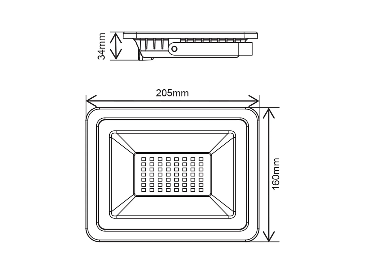 Projecteur LED Blanc 200-265VAC 50W 4000K