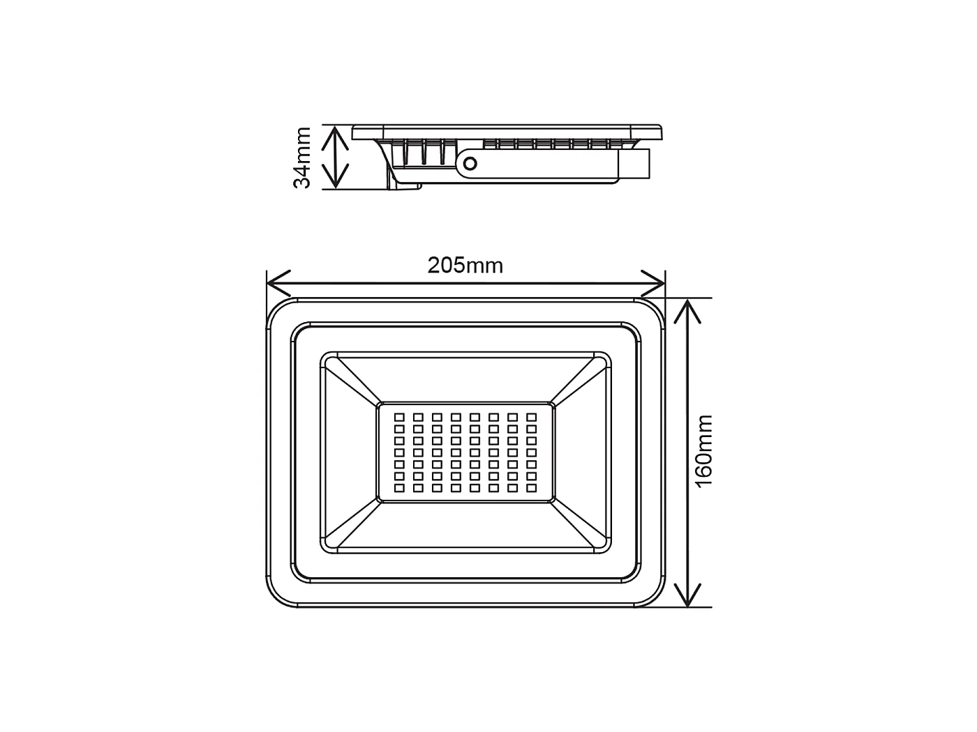 Projecteur LED Blanc 200-265VAC 50W 4000K