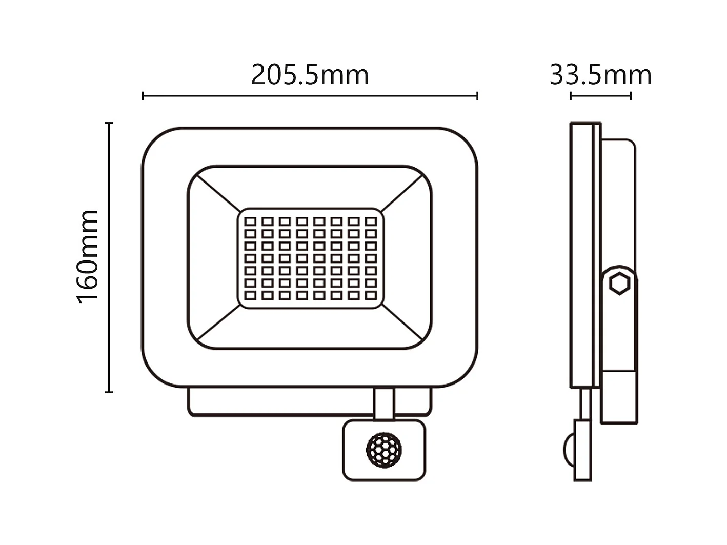 Projecteur LED 230V 50W 4250lm 4000K avec PIR