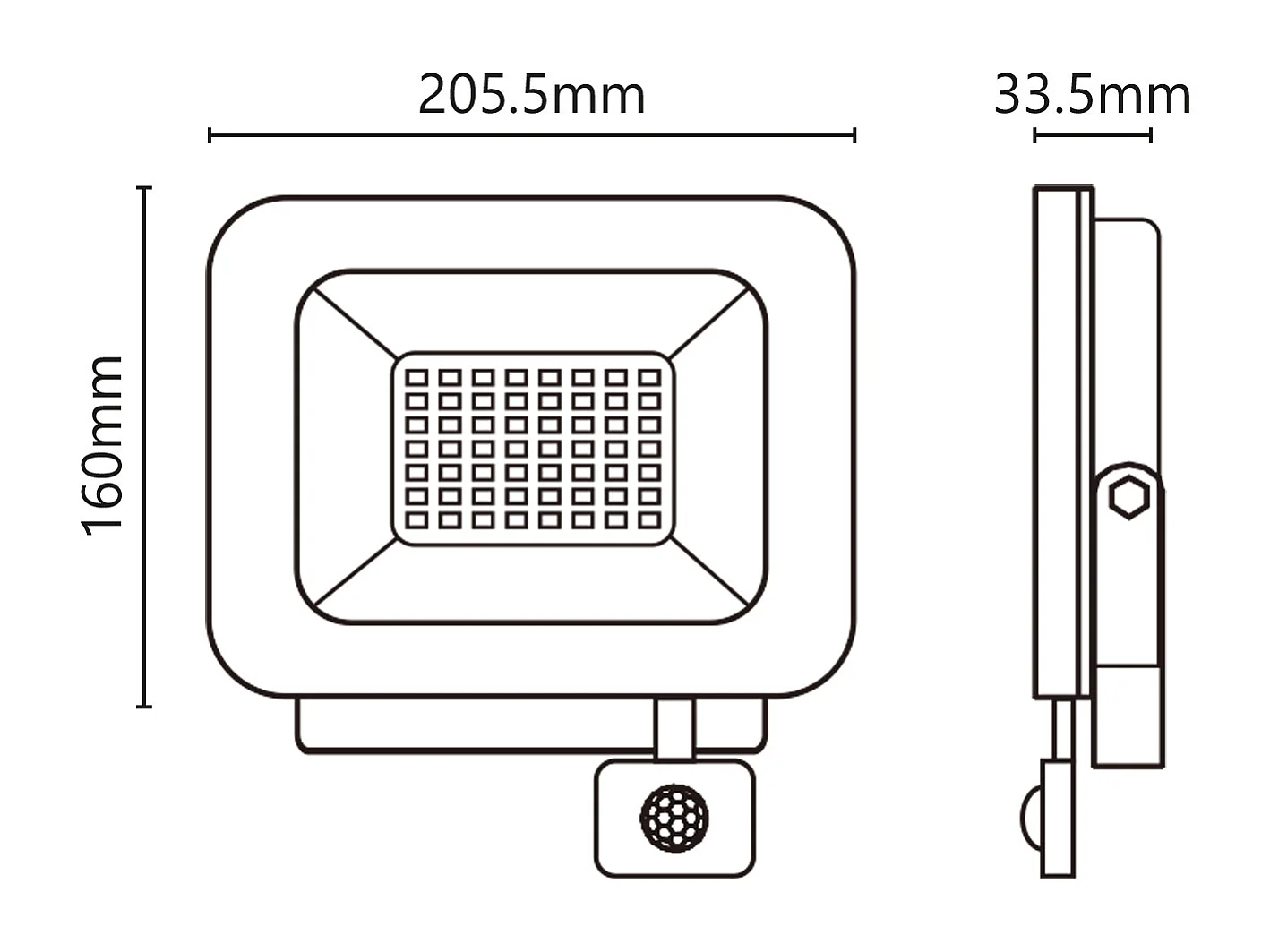 Projecteur LED 230V 50W 4250lm 4000K avec PIR