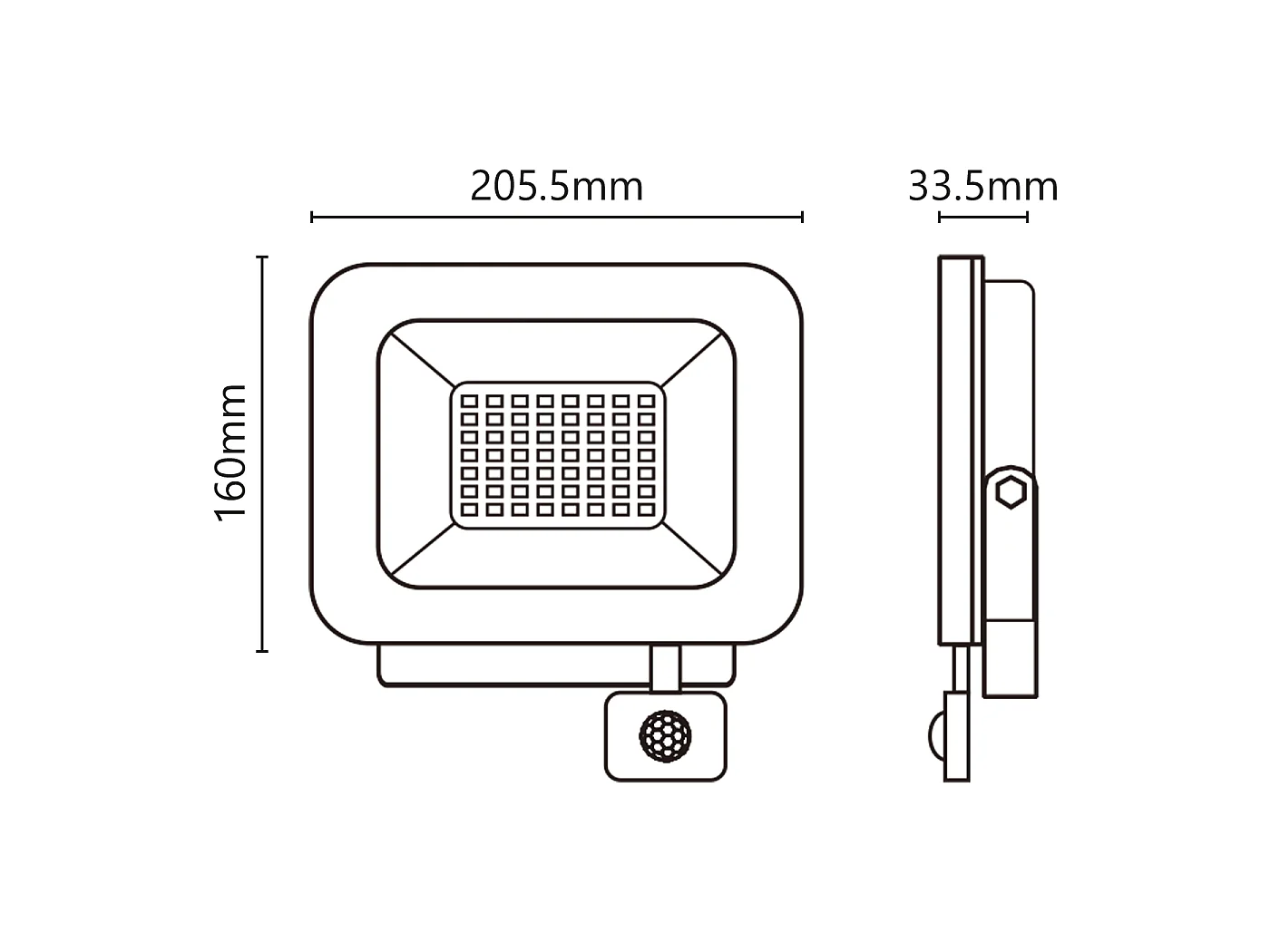 LED-projektør 230V 50W 4250lm 4000K med PIR