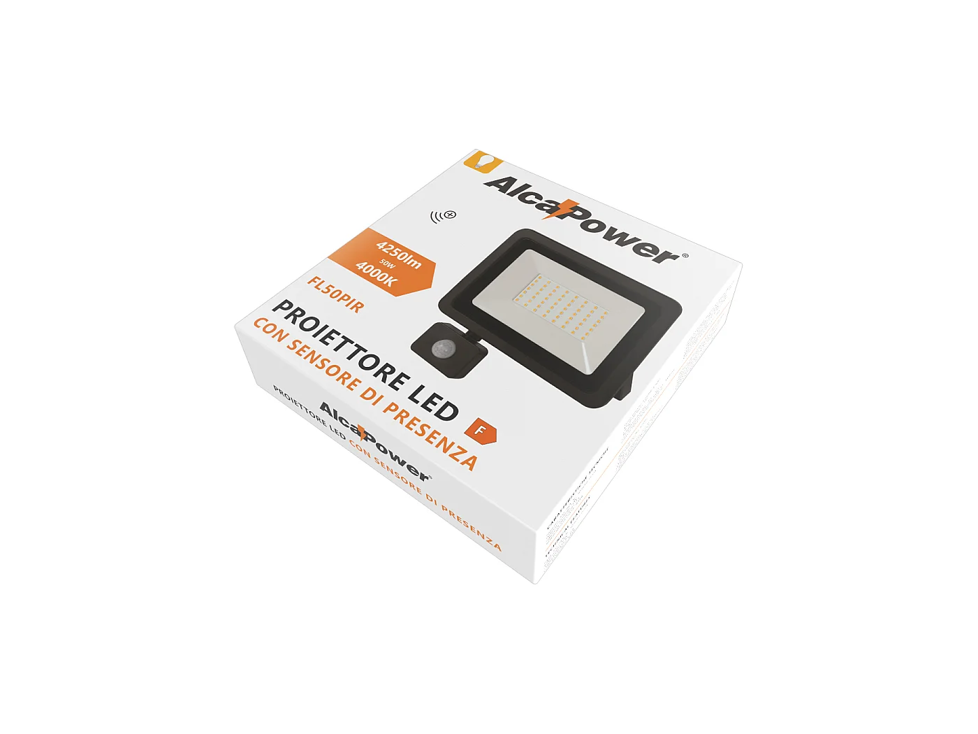 LED-projektør 230V 50W 4250lm 4000K med PIR