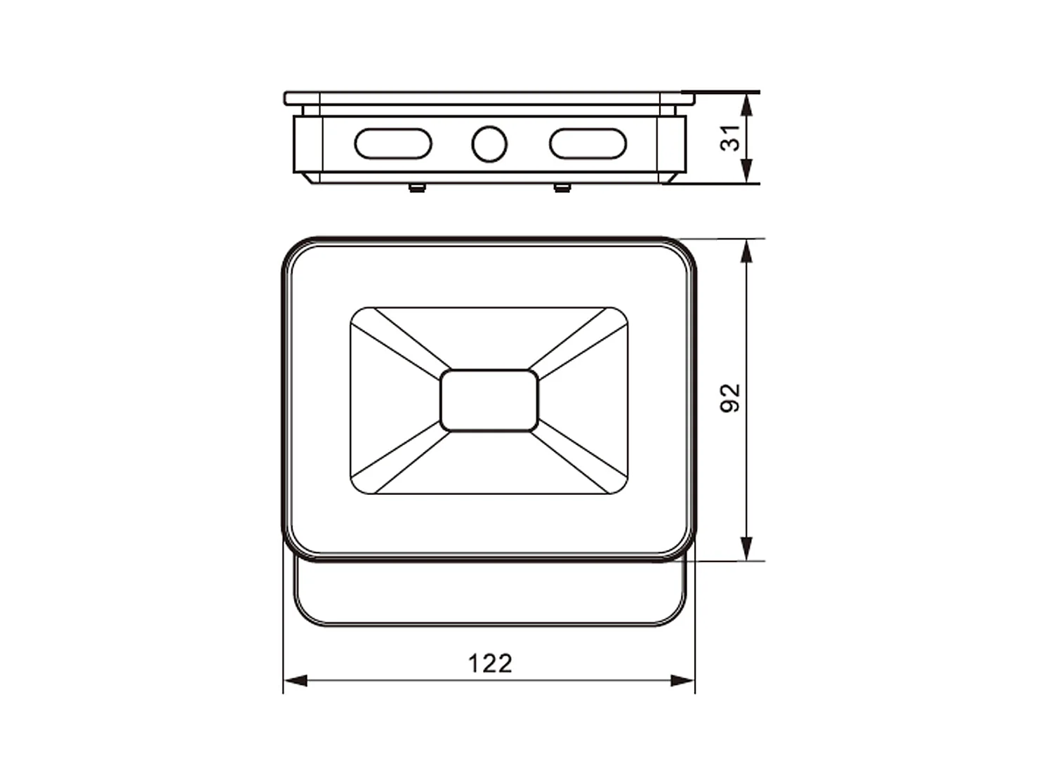 Proiettore LED Nero 175-265VAC 10W 6000K