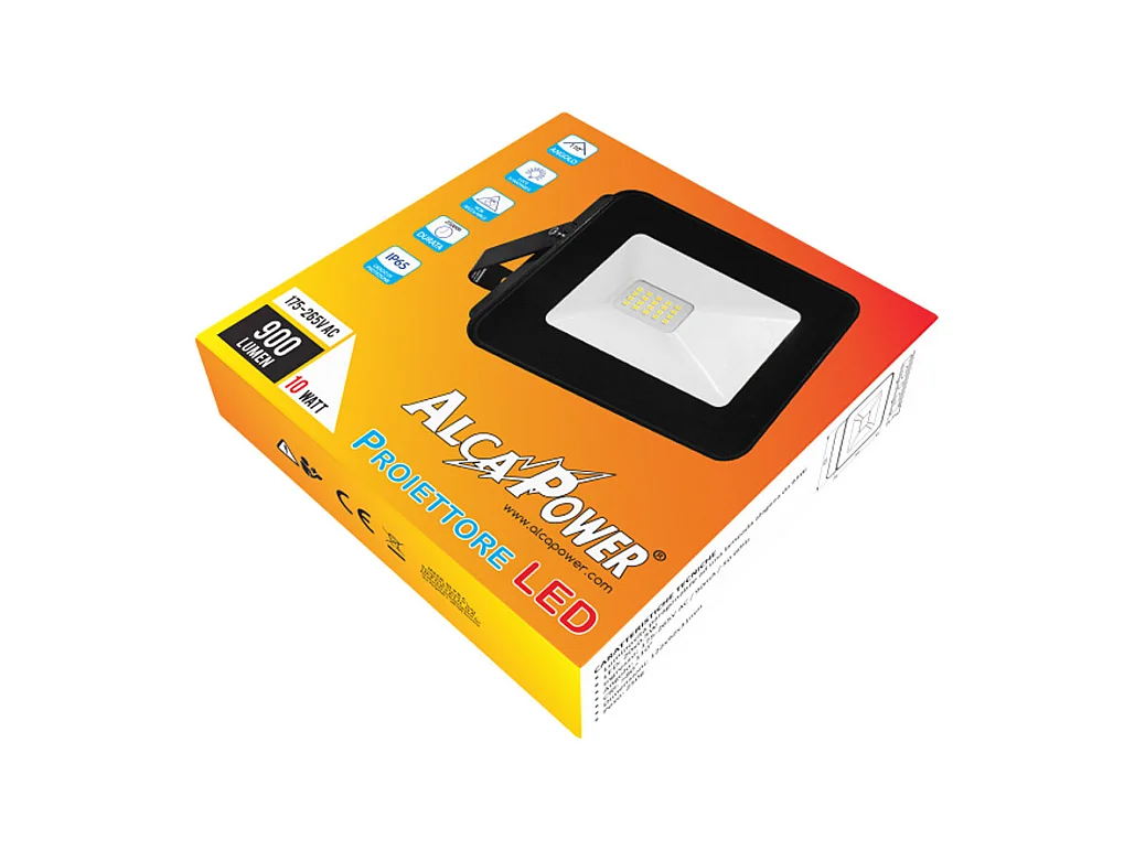 Proiettore LED Nero 175-265VAC 10W 6000K