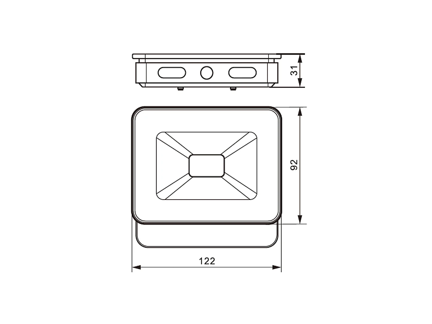 Projecteur LED Noir 175-265VAC 10W 6000K