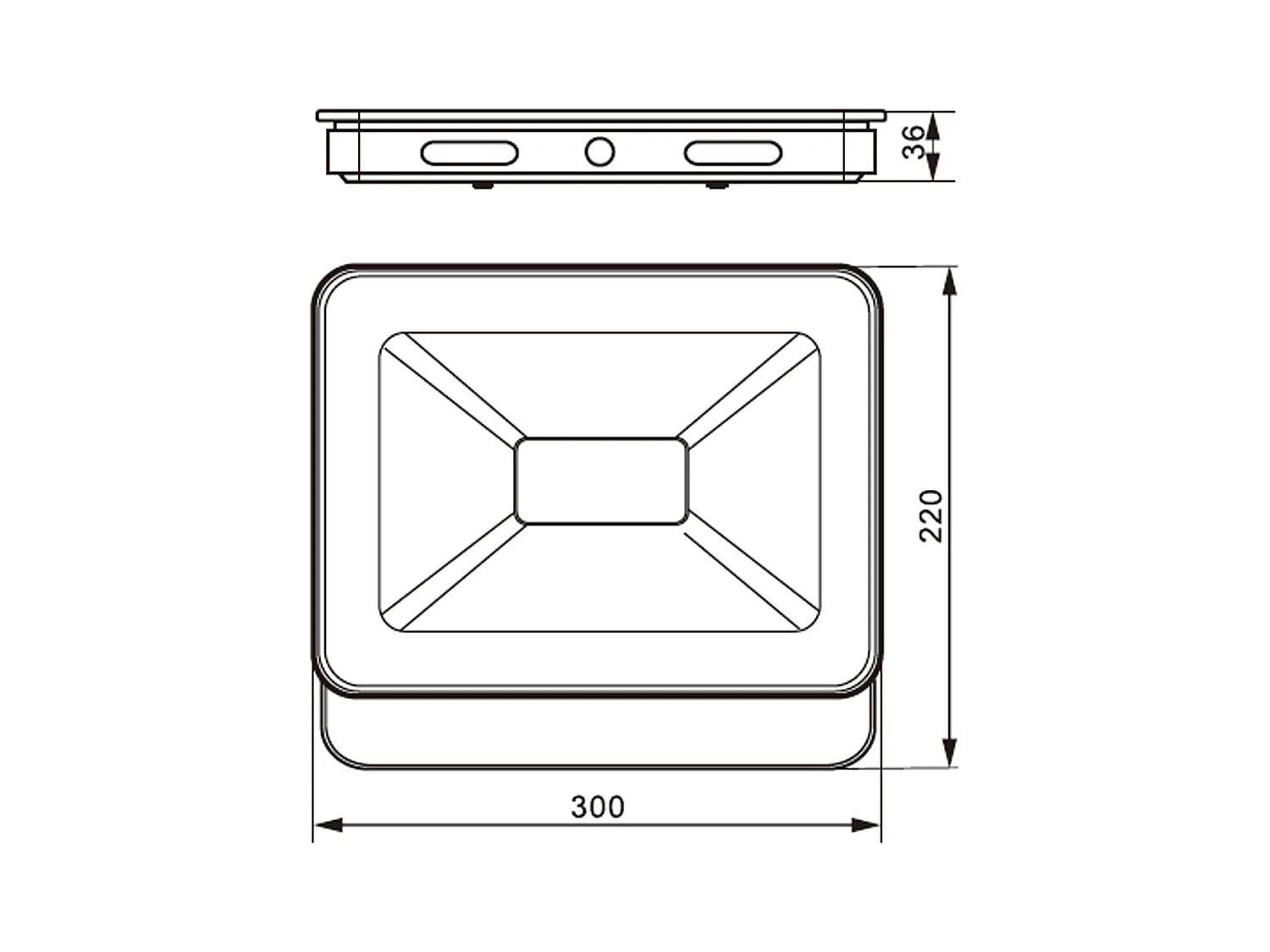 Projecteur LED Blanc 175-265VAC 50W 3000K