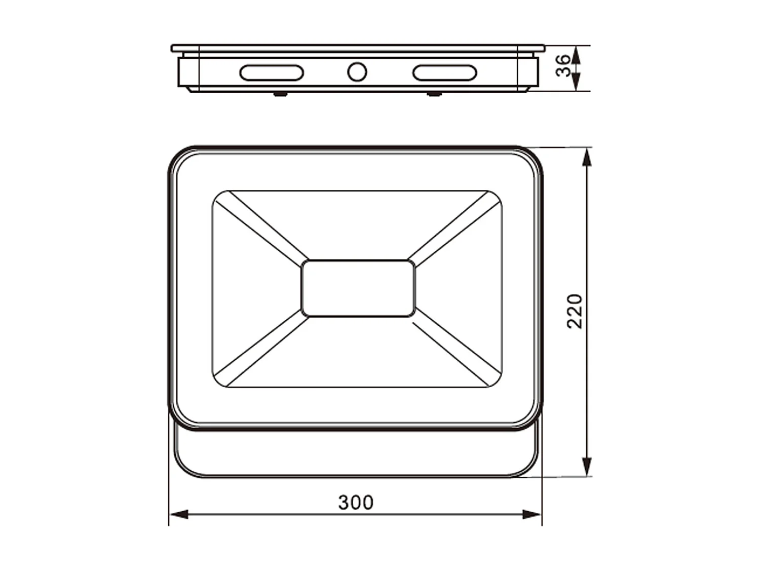 Projecteur LED Blanc 175-265VAC 50W 3000K