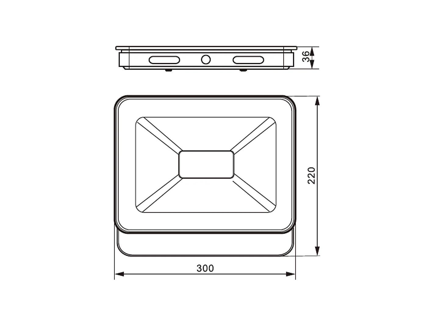 Projecteur LED Blanc 175-265VAC 50W 3000K