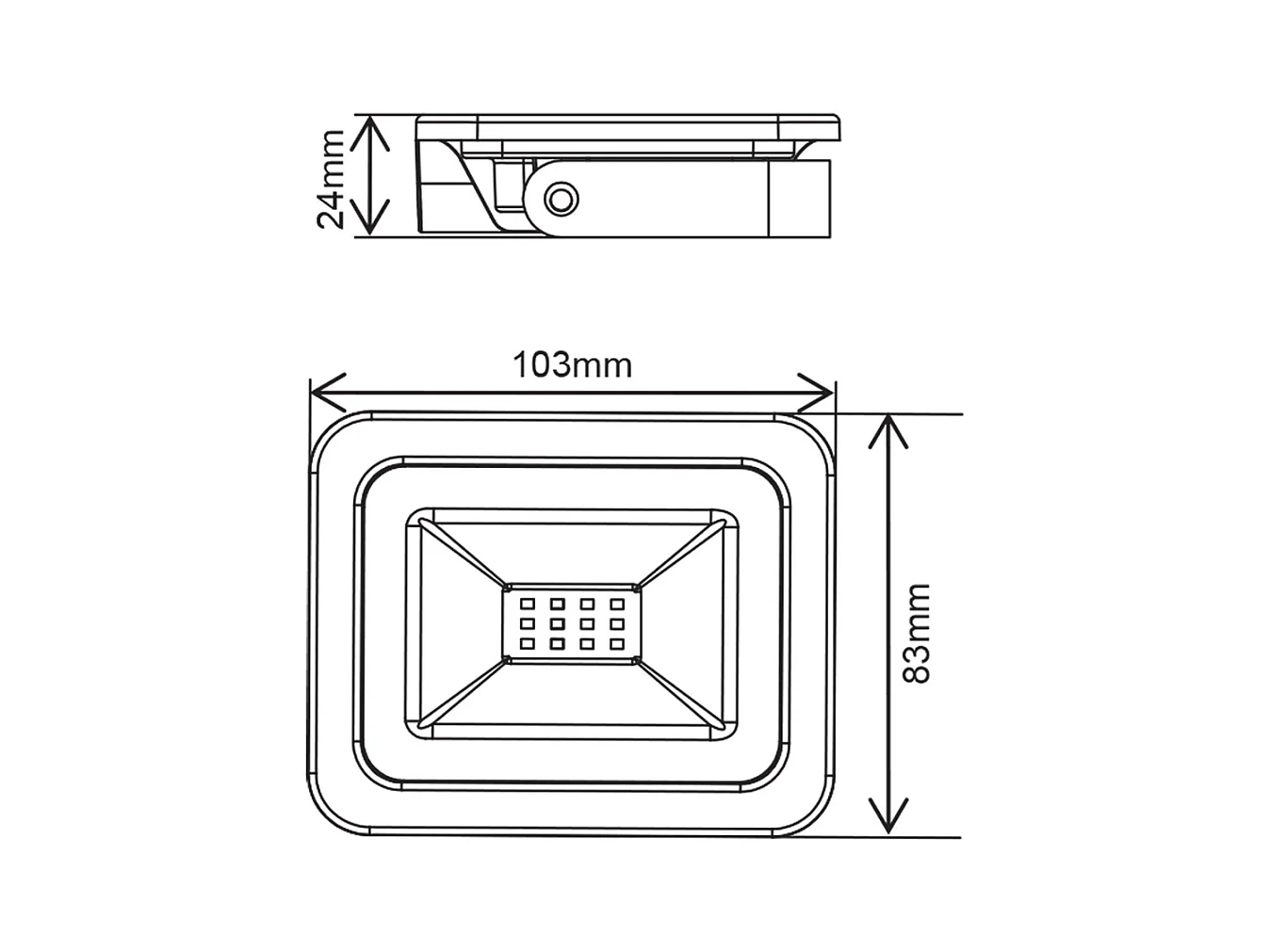 Projecteur LED Blanc 200-265VAC 10W 4000K