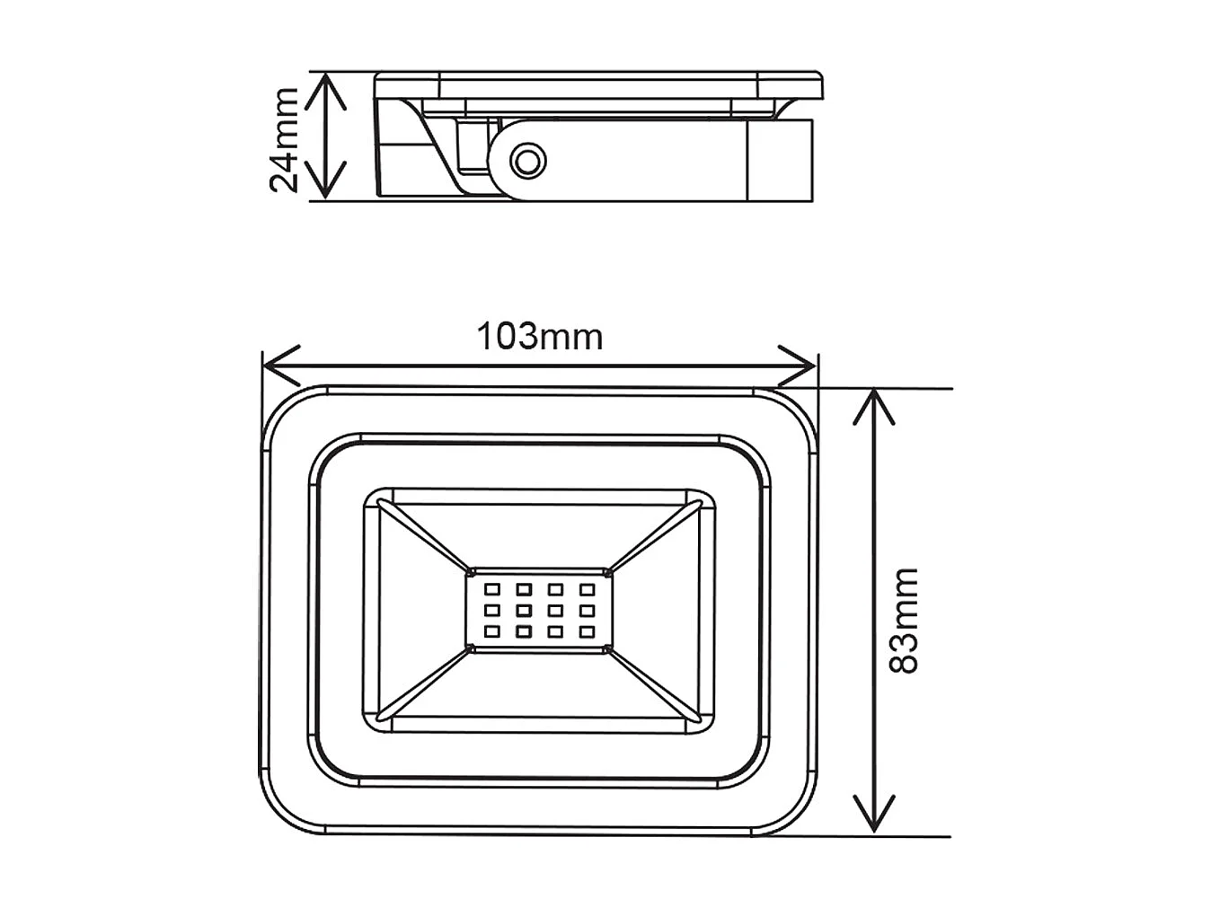 Projecteur LED Blanc 200-265VAC 10W 4000K