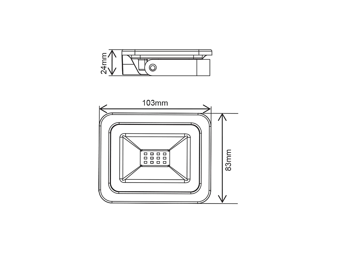 White LED Floodlight 200-265VAC 10W 4000K