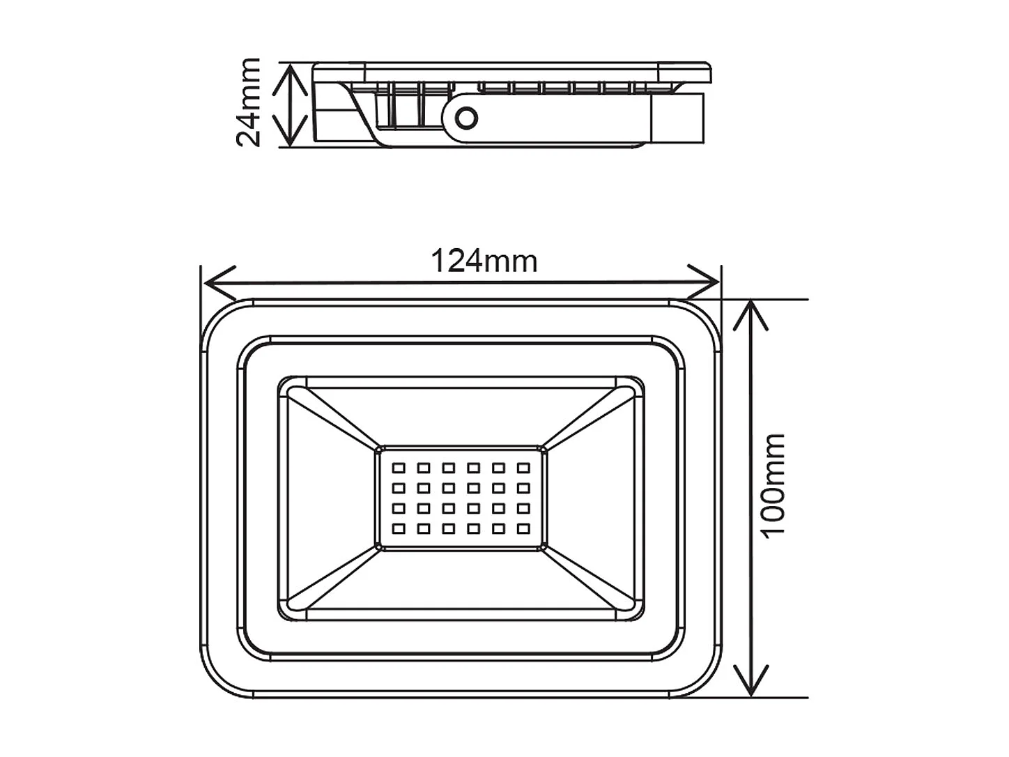 Witte LED-schijnwerper 200-265VAC 20W 4000K