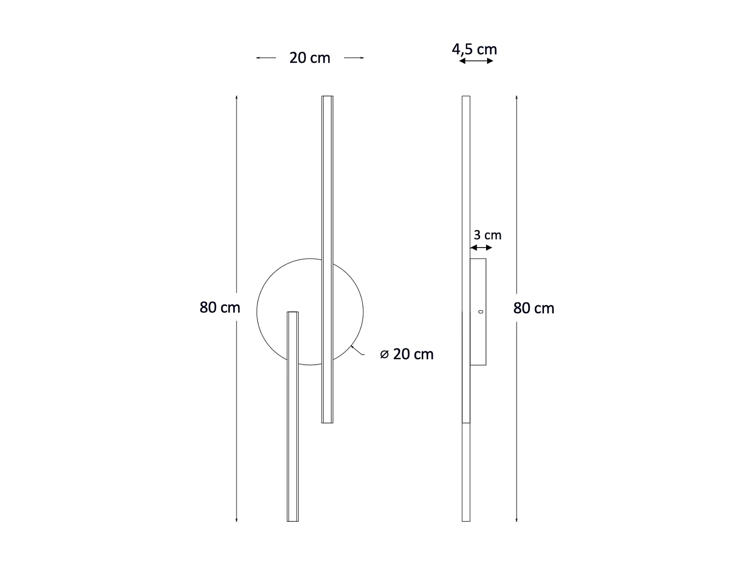 Applique laiton aux lignes épurées 80 cm - Pia