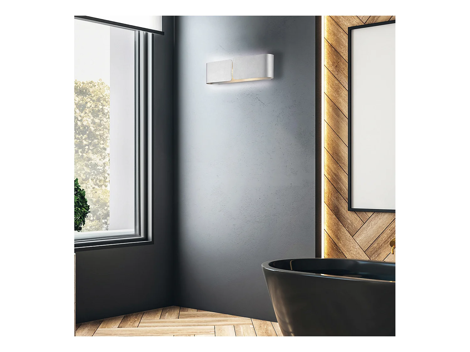 Hug Applique avec diffuseur découpé laser en fer laqué blanc décor argent antique 2 lumières .45 P.10 BL316-AP2-ARG