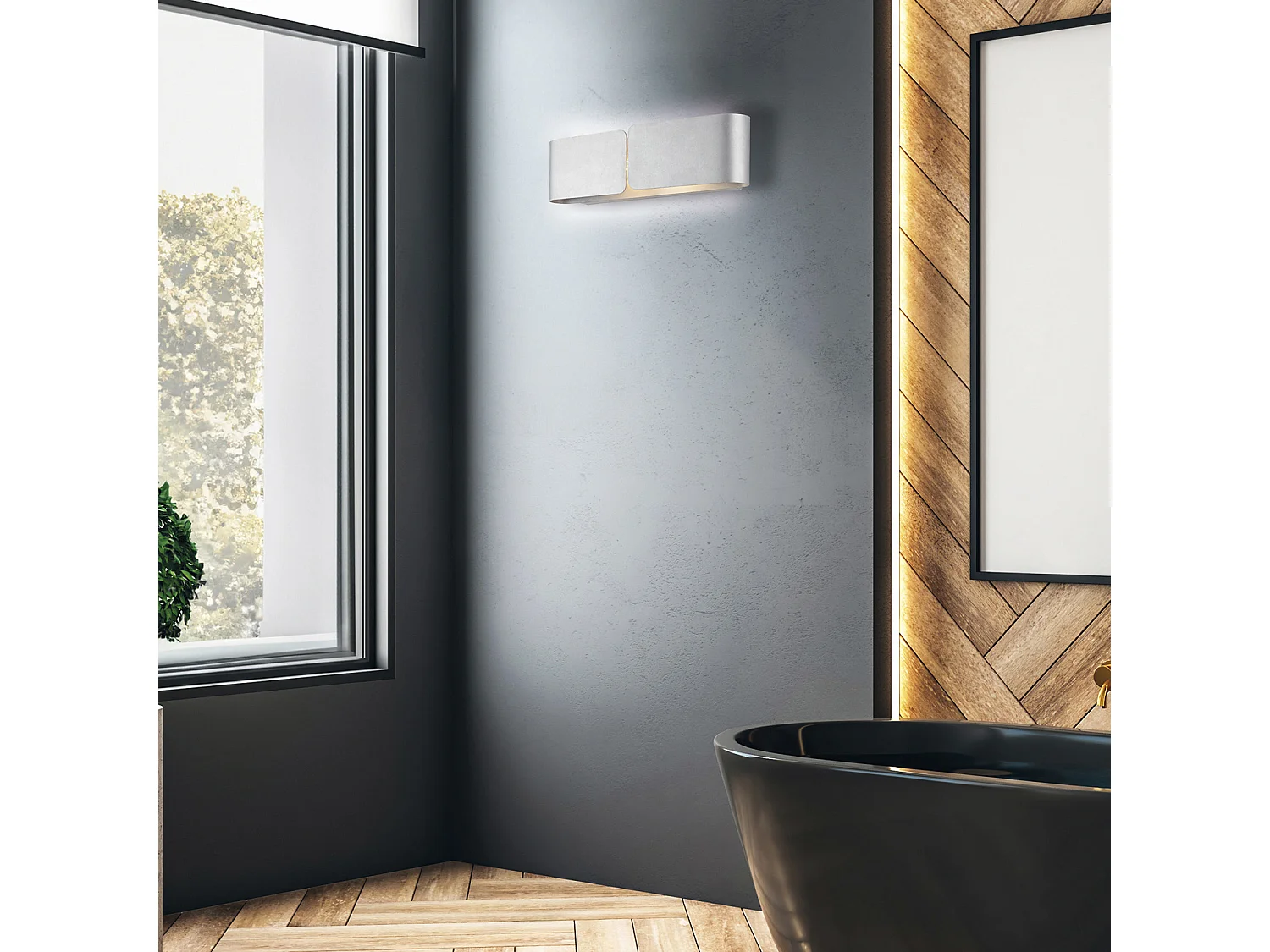 Aplique Abraço com difusor cortado a laser em ferro branco com dec. prata antiga 2 luzes .45 P.10 BL316-AP2-ARG